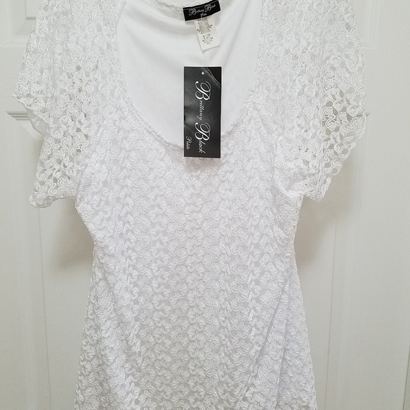 Brittany Black Tops - White Blouse